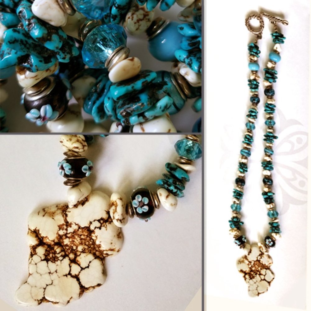 New Zealand Teal Stone Necklace